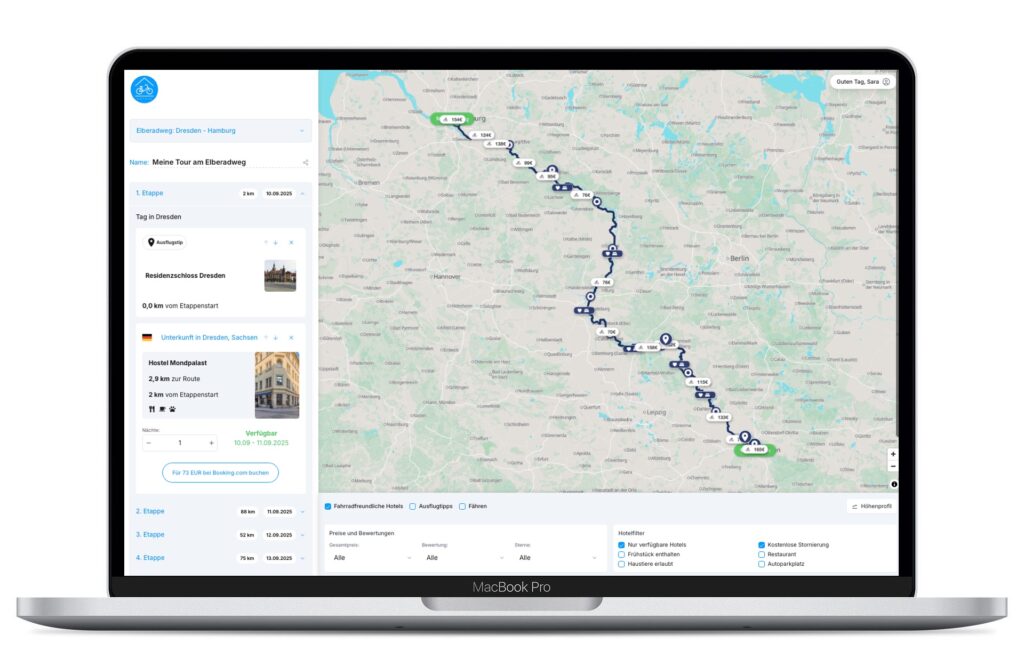 Routenplaner Elberadweg