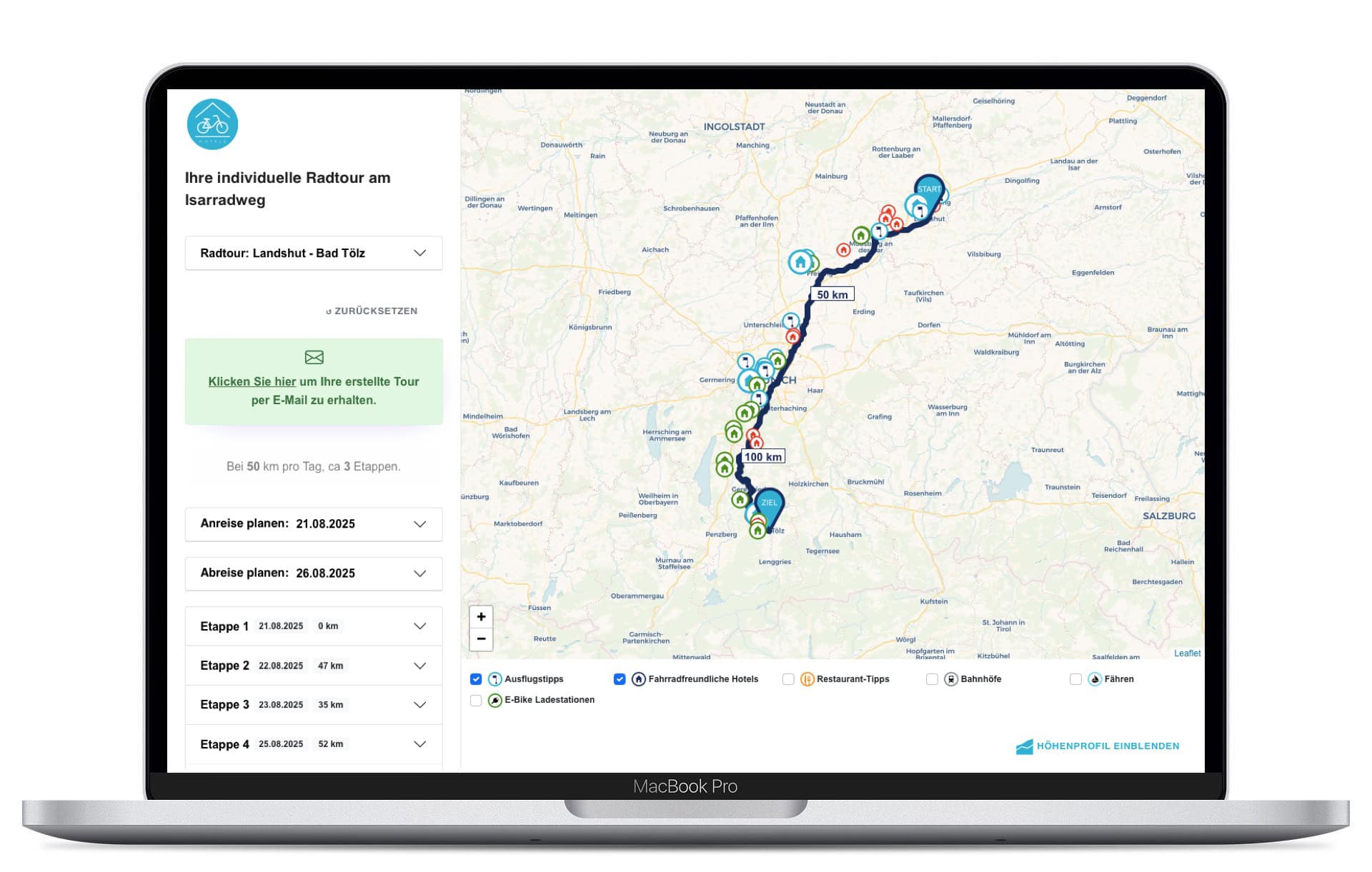 Routenplaner Isarradweg